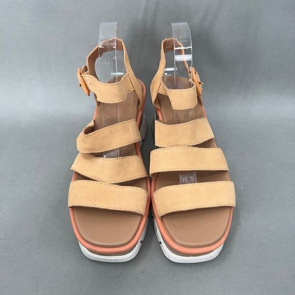 Sorel Suede Leather Wedge Sandals Womens 11 Strappy Modern Boho Y2K Style Summer - Picture 4 of 15